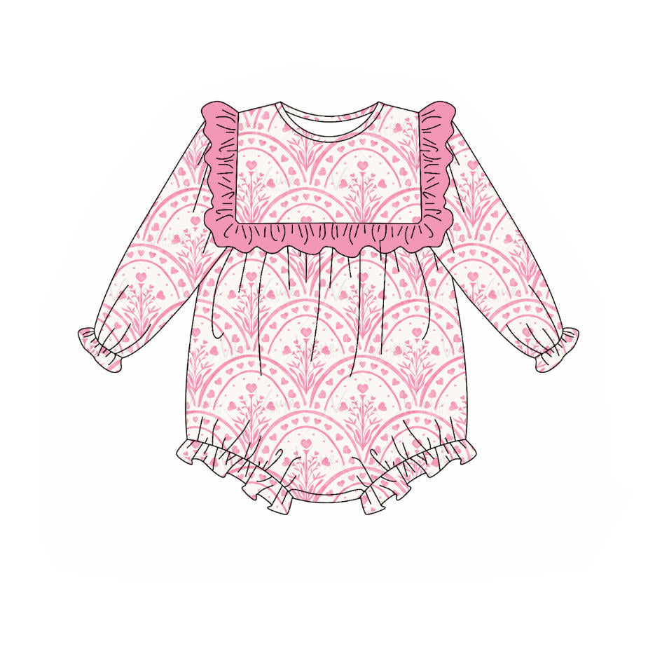 25.9.4 custom each style moq 5eta 4-6week Sibling Sisters love floral pink baby girl long sleeve pants sets and dress and rompers match family design