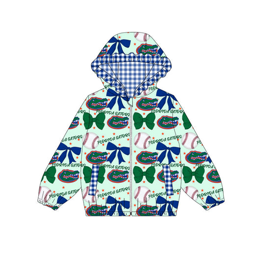 1001-Custom moq 8 mix size milk silk summer team baby girls clothes bow blue and green hooded long sleeve top-25.10.9