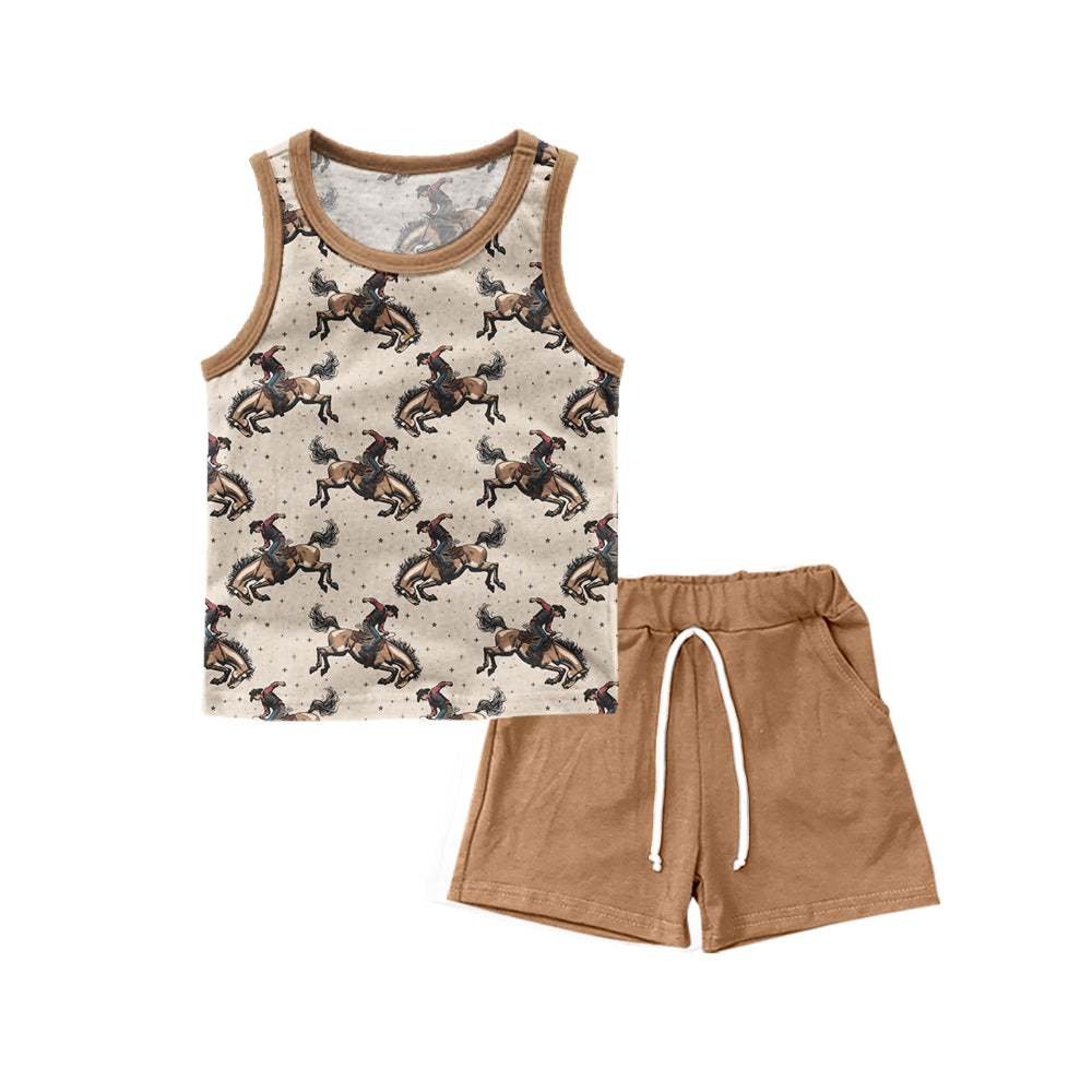 11.30 custom each style moq 5eta 4-6week Sibling Sister USA and horse baby boy short sleeve shorts sets 1 and sets 2 match design