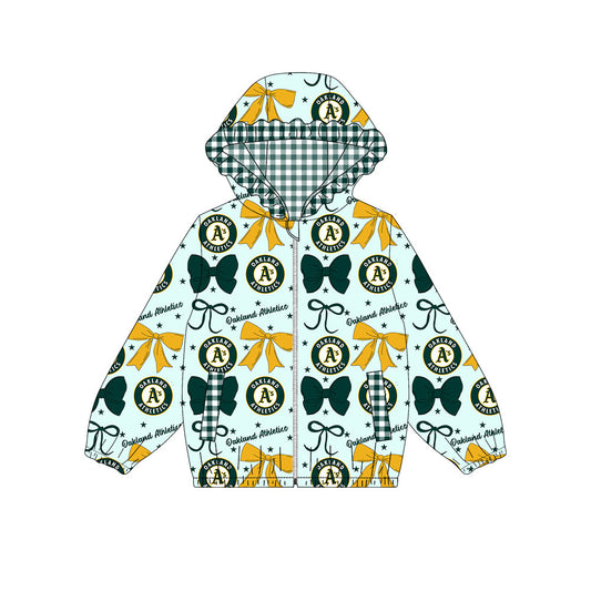 1002-Custom moq 8 mix size milk silk summer team baby girls clothes bow yellow and green hooded long sleeve top-25.10.9