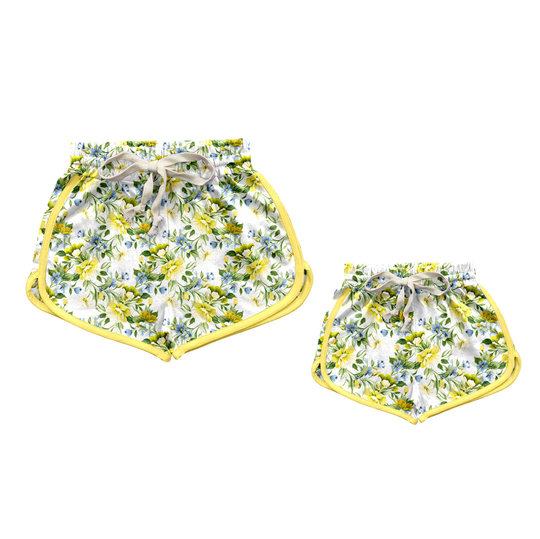 12.10 custom each style moq 5eta 4-6week Sibling Sister floral adult clothes and kids shorts and adult shorts match design