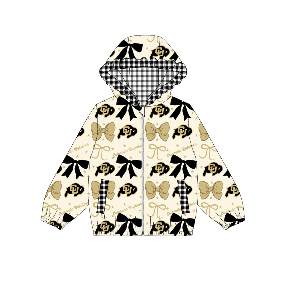1003-Custom moq 8 mix size milk silk summer team baby girls clothes bow khaki hooded long sleeve top-25.10.9