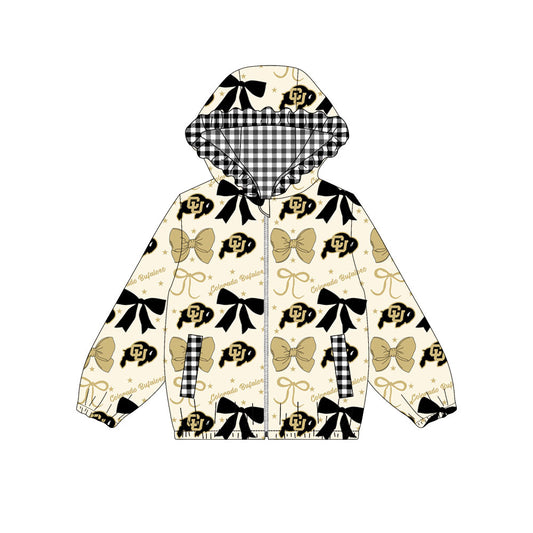 1003-Custom moq 8 mix size milk silk summer team baby girls clothes bow khaki hooded long sleeve top-25.10.9