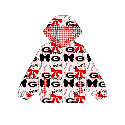 1001-Custom moq 8 mix size milk silk summer team baby girls clothes bow red and black hooded long sleeve top-25.10.9