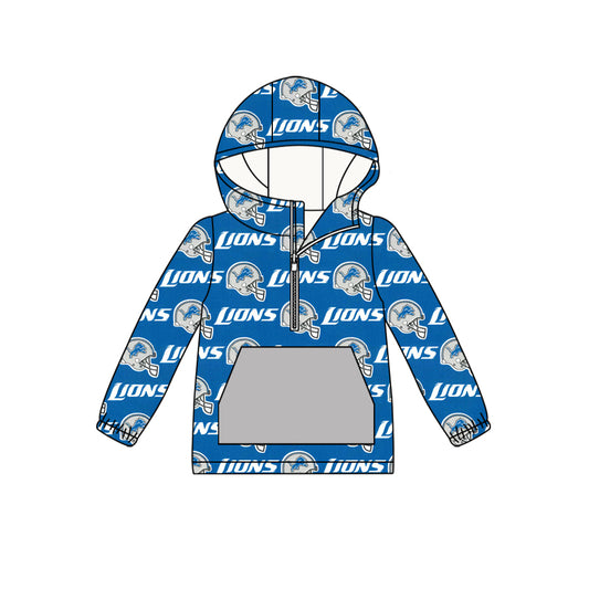 custom moq 5 tat about 6-8week Blue and grey hood zip-up yellow long-sleeved pullover