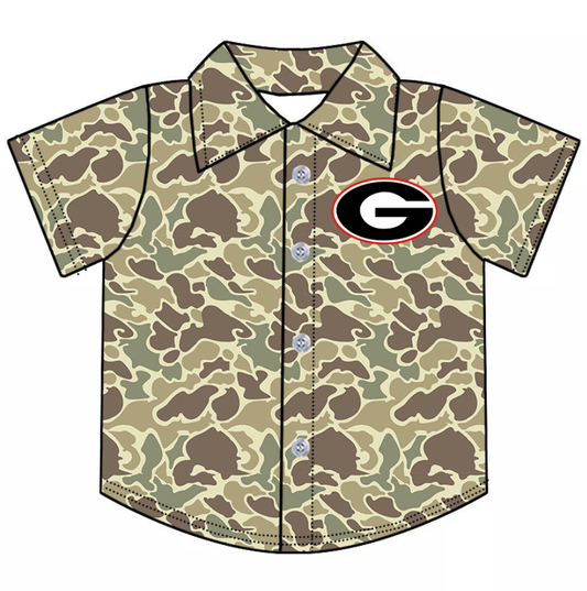 Custom moq 5 mix size milk silk summer teams baby boy clothes team camouflage button short sleeve top-25.9.4