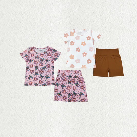 RTS NO MOQ baby girls Clothes short sleeve shorts Sets