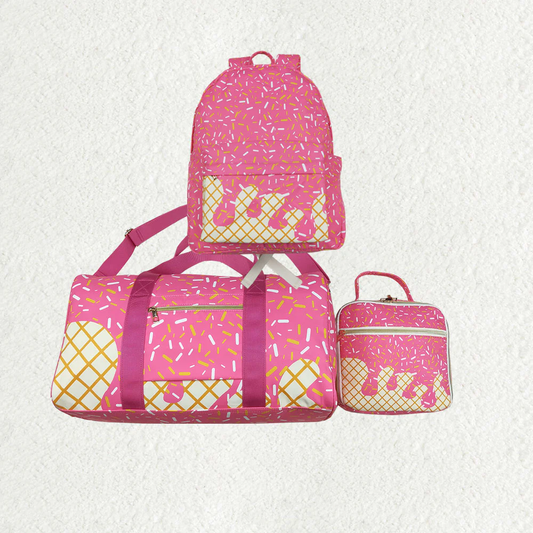 RTS NO MOQ baby kids clothes team pink kids backpack and lunch box