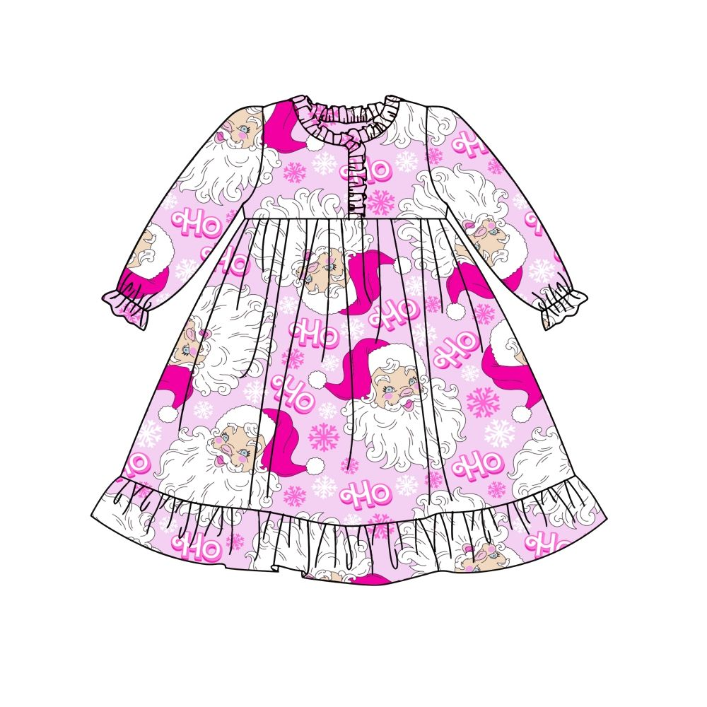 Custom moq 5 each style eta 6-7weeks baby girl clothes Christmas long sleeve dress-25.8.4