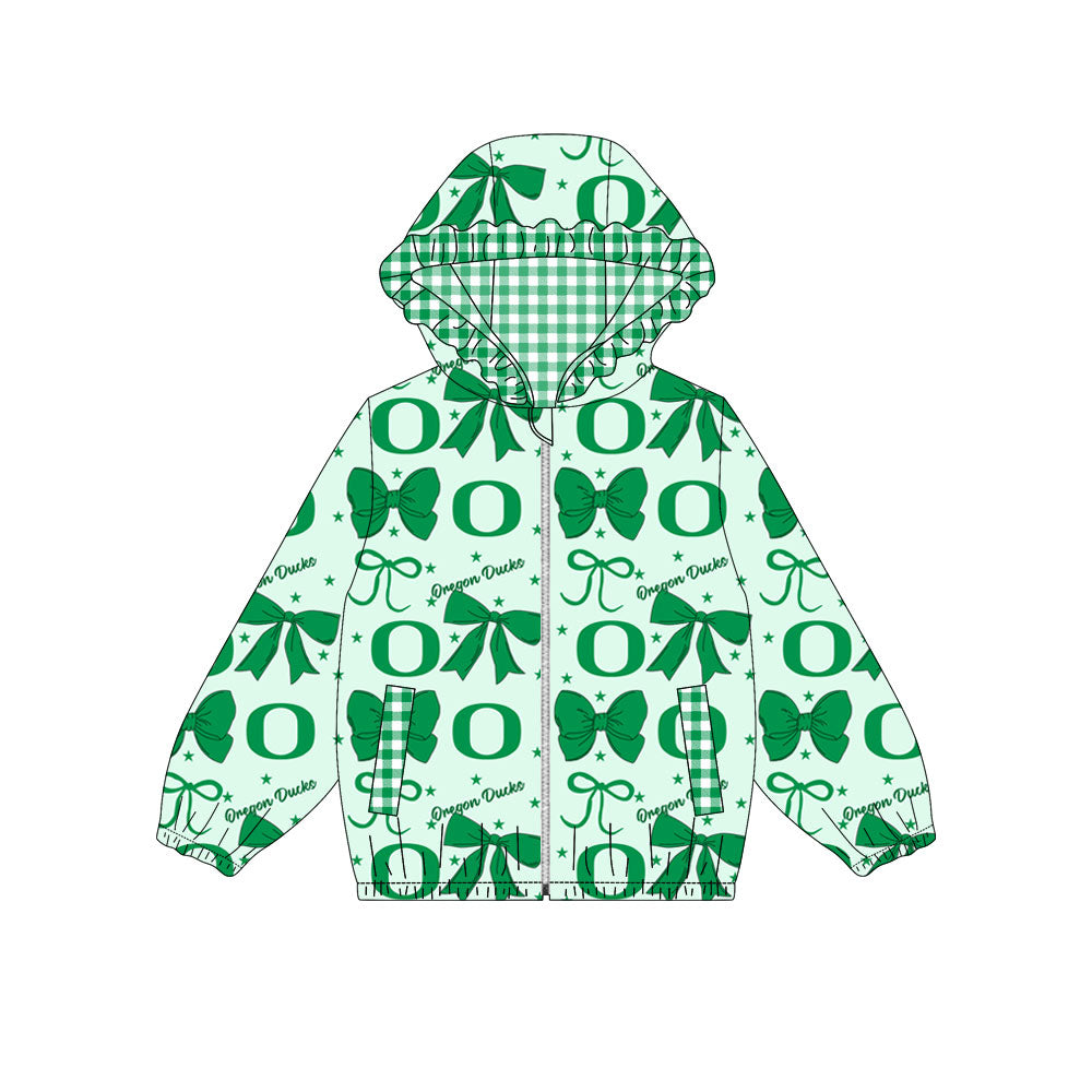 1003-Custom moq 8 mix size milk silk summer team baby girls clothes bow green hooded long sleeve top-25.10.9