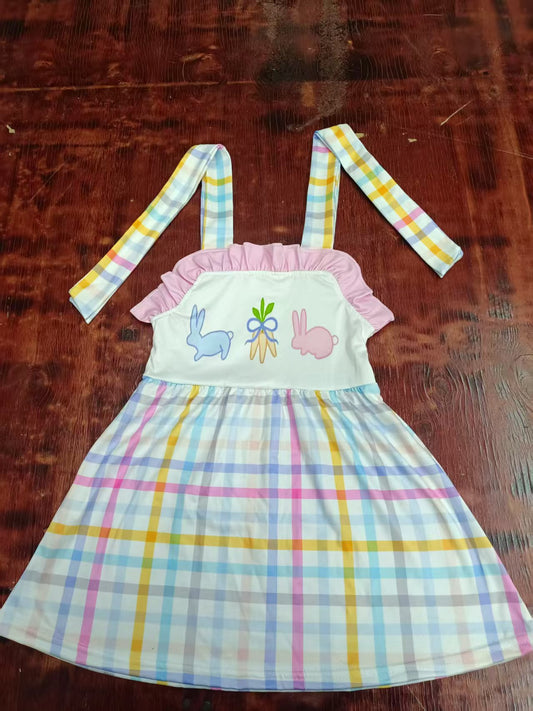 Custom moq 3 eta 6-7weeks baby girl clothes easter suspender dress