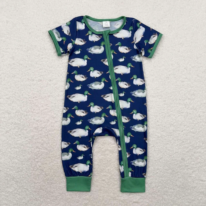 RTS NO MOQ Sibling Baby boy clothes camouflage short Sleeve Romper Mixed Sizes