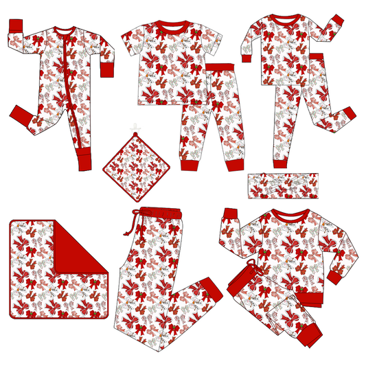 Custom moq 5 each style eta 6-7weeks baby girl clothe bow long sleeve pant sets 1 and set 2 and short sleeve pants set and pant and romper and blanket-25.7.14