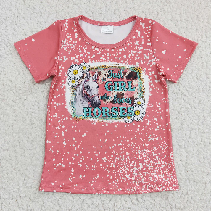 RTS NO MOQ baby girl clothes Short Sleeve Top