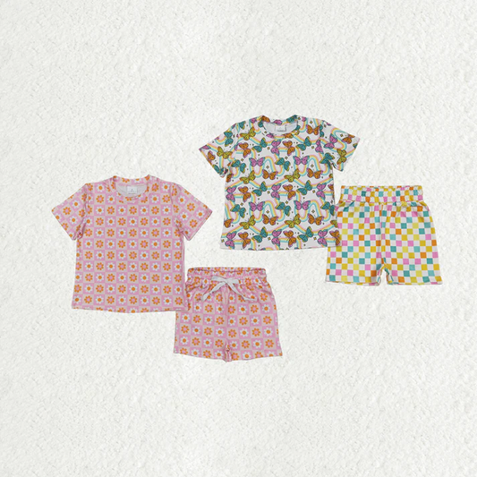 RTS NO MOQ baby girls Clothes short sleeve shorts Sets