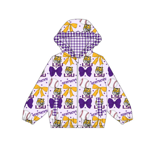 1001-Custom moq 8 mix size milk silk summer team baby girls clothes bow purple hooded long sleeve top-25.10.9