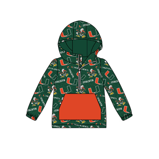 custom moq 5 tat about 6-8week Green orange hood zipper yellow long sleeve pullover