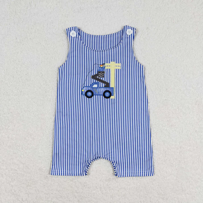 RTS Boys and girls embroidery Short Sleeve Shorts romper