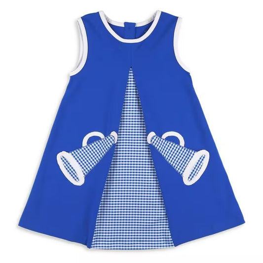 custom moq 3 eta 6-7weeks baby girls clothes dark blue sleeveless Dress