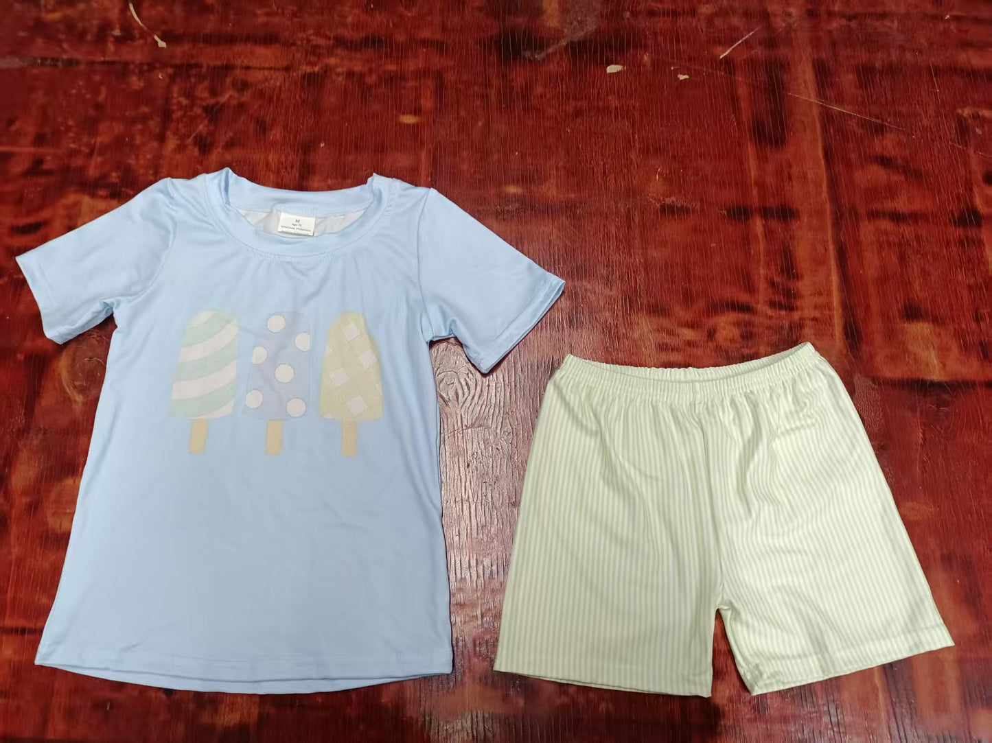 Custom moq 3 eta 6-7weeks baby boys clothes Short Sleeve shorts sets