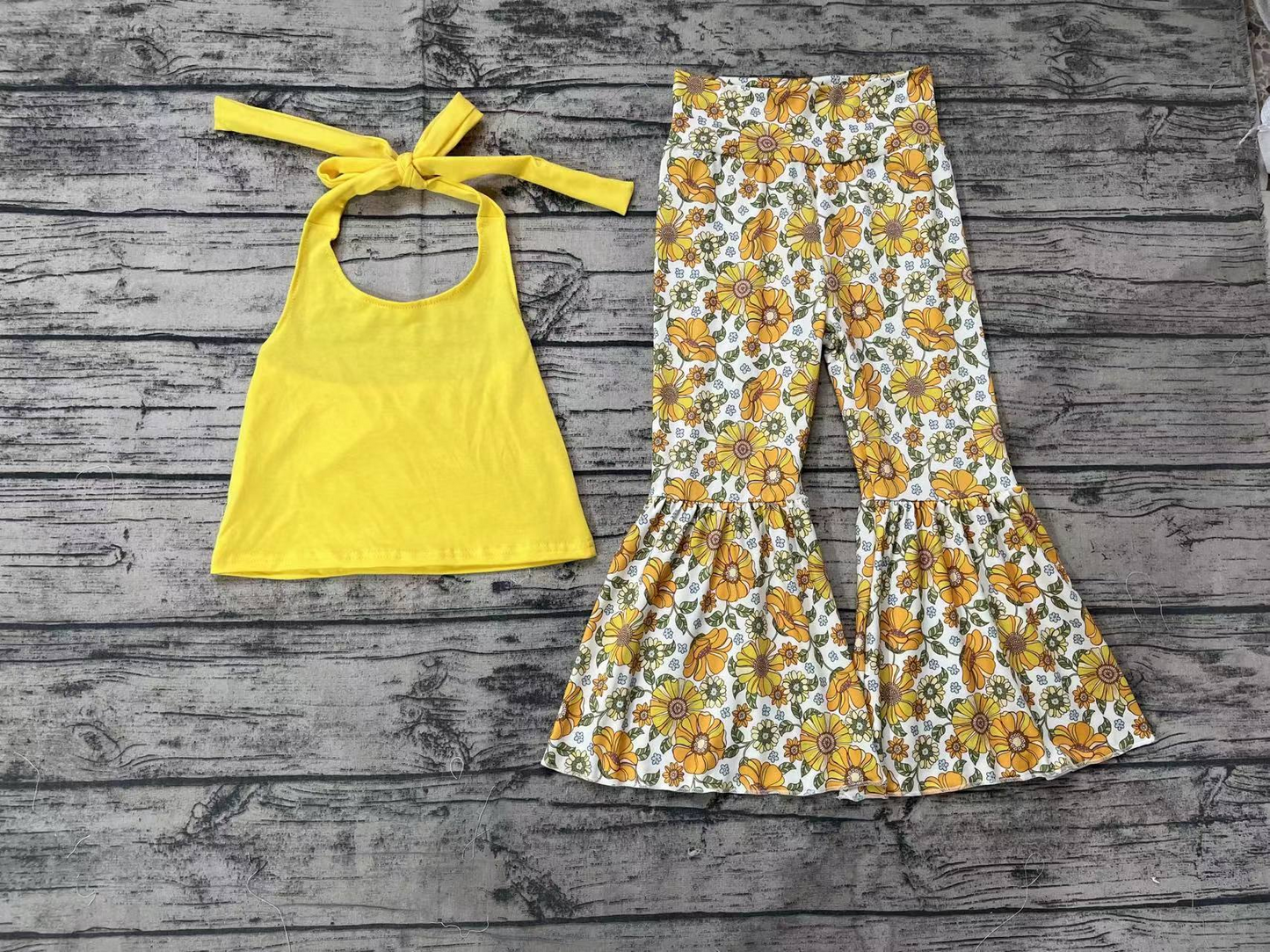 Pre-order baby girl clothes yellow suspender shorts summer outfit