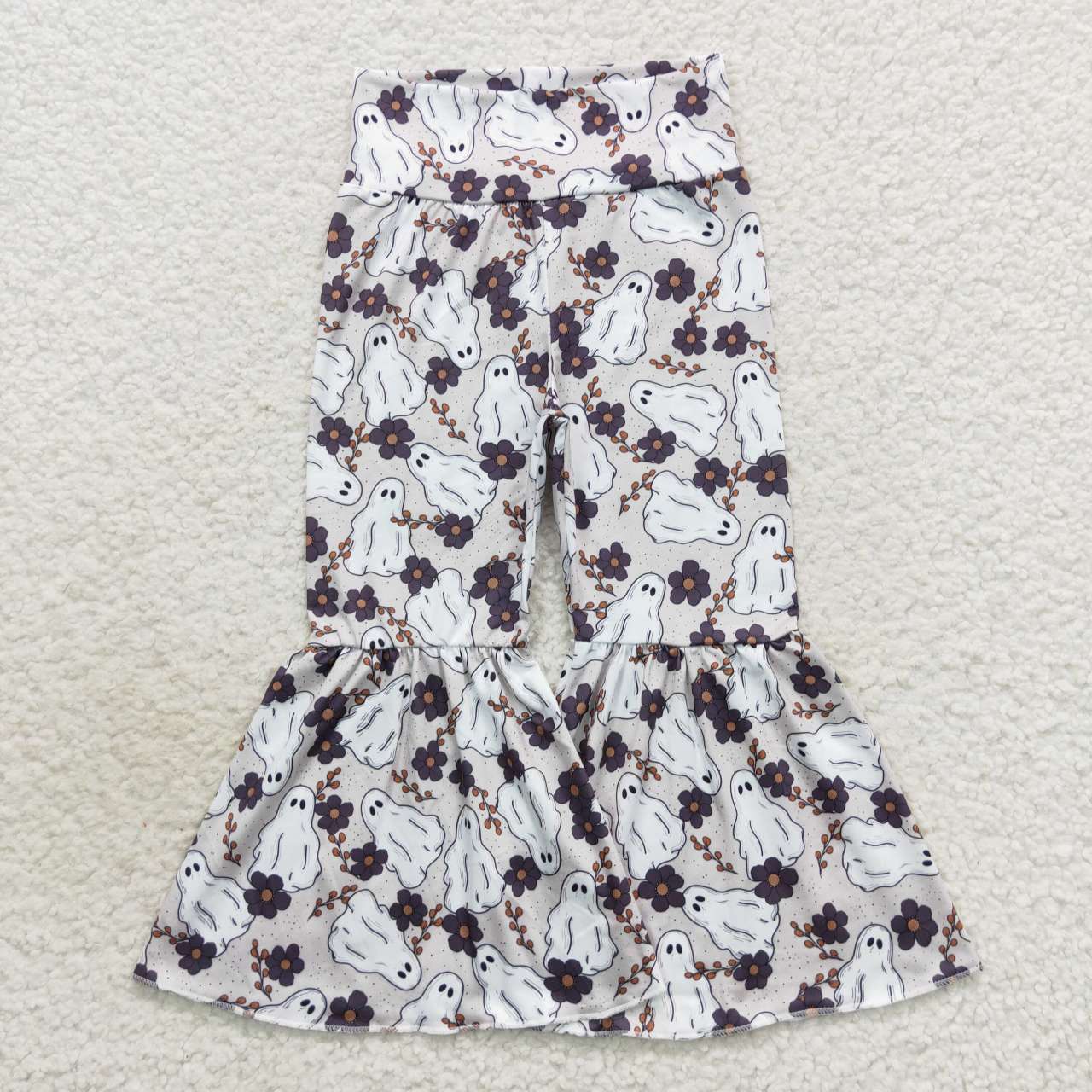 P0257 Ghost Gray Floral Trousers