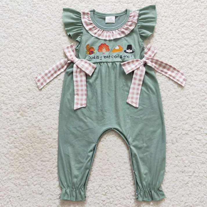 RTS NO MOQ cotton clothing Thanksgiving Turkey Sibling Outfits Clothes Sets Thanksgiving Day viny
