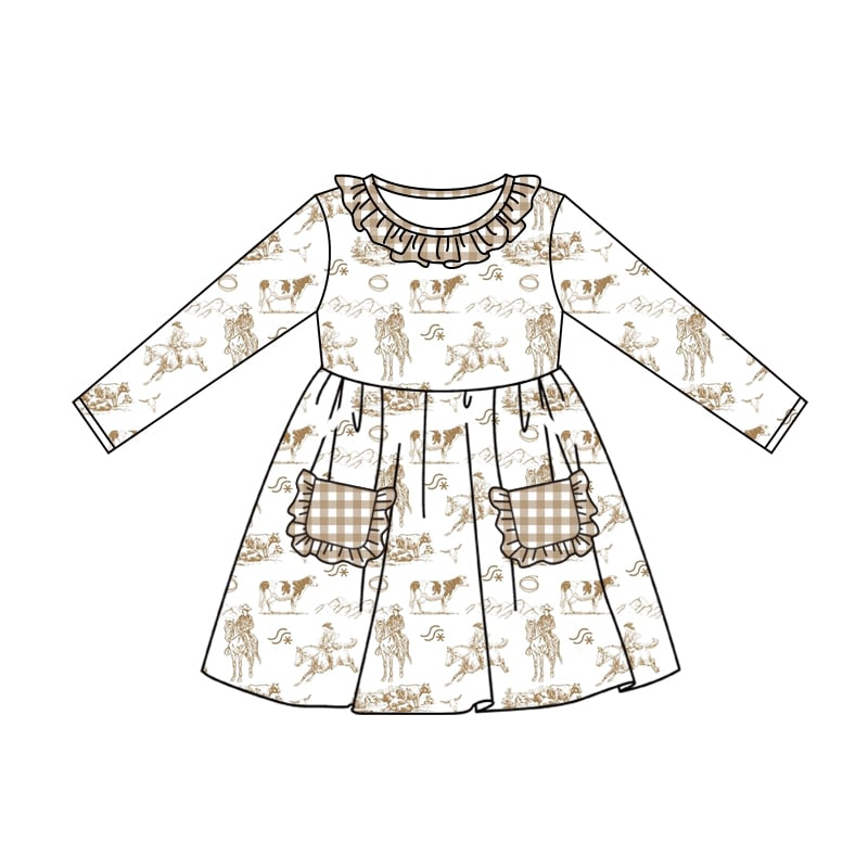 Custom moq 3 eta 6-8weeks Long Sleeve Pocket Dress