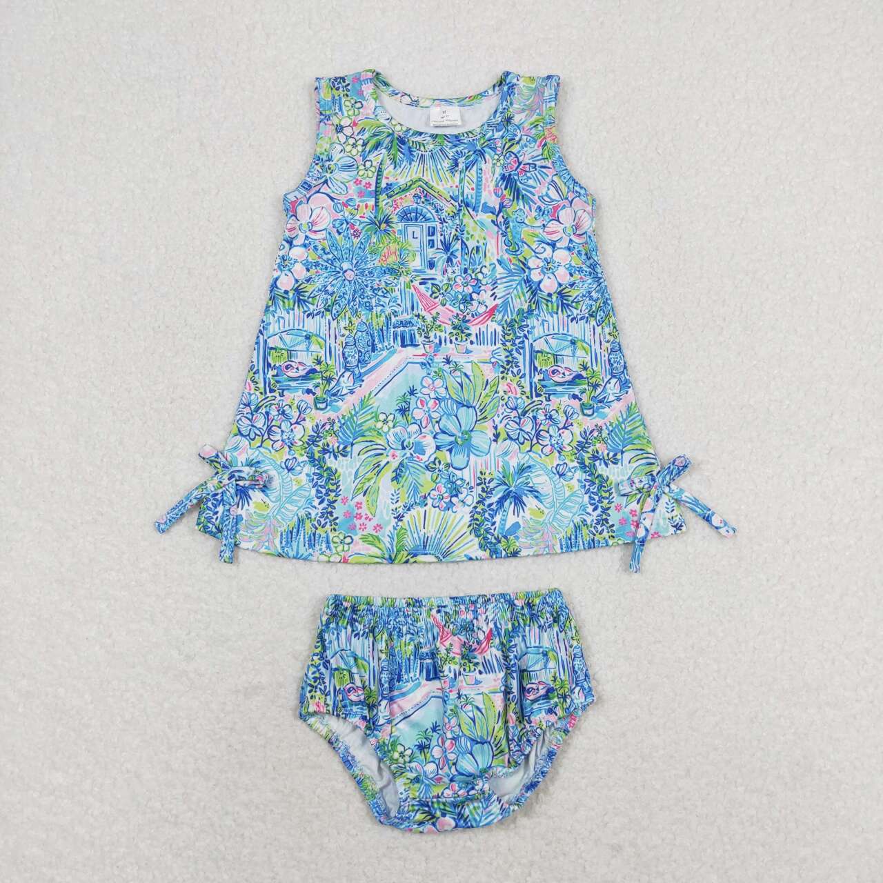 GBO0340 RTS Baby girl clothes painting girl summer bummies sets