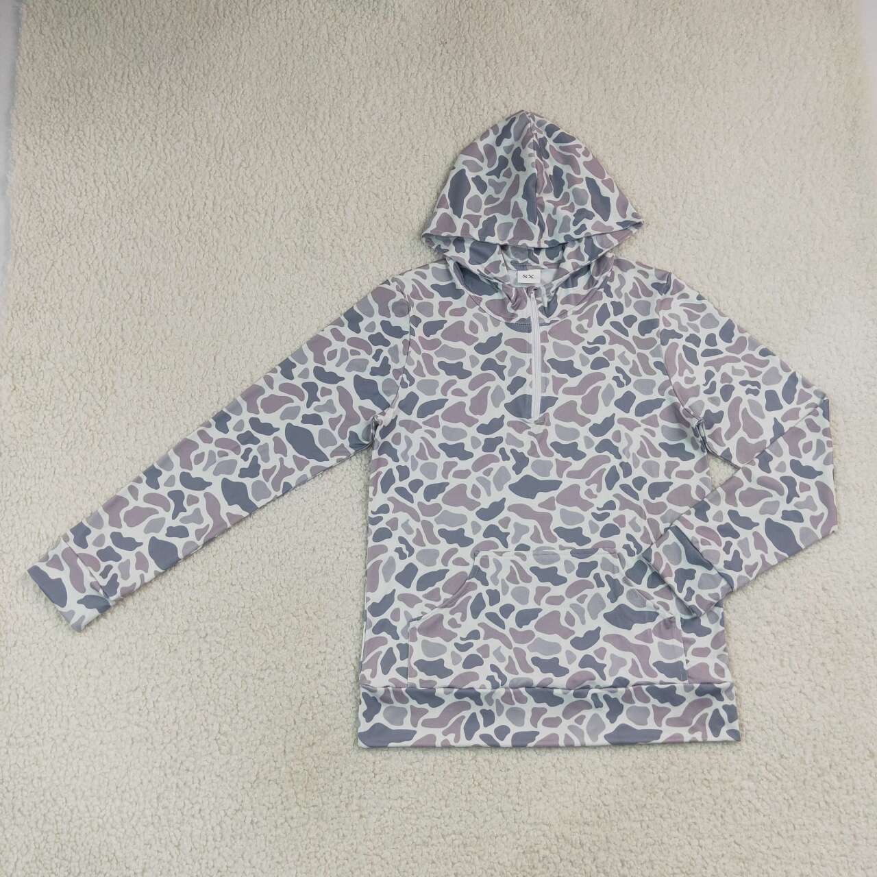 NEW RTS NO MOQ milk silk GT1708 Adult Women Camo Long Sleeve Full Zip Hoodies With Pockets Hunting Tops