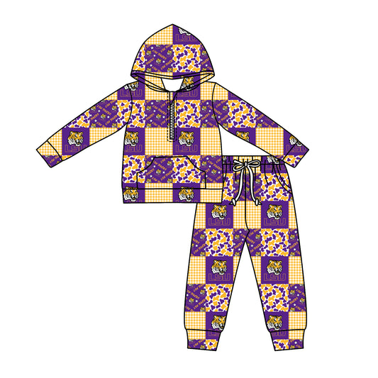 Custom moq 5 mix size milk silk summer teams baby boys clothes camouflage hooded long ssleeve pants sets-25.11.27
