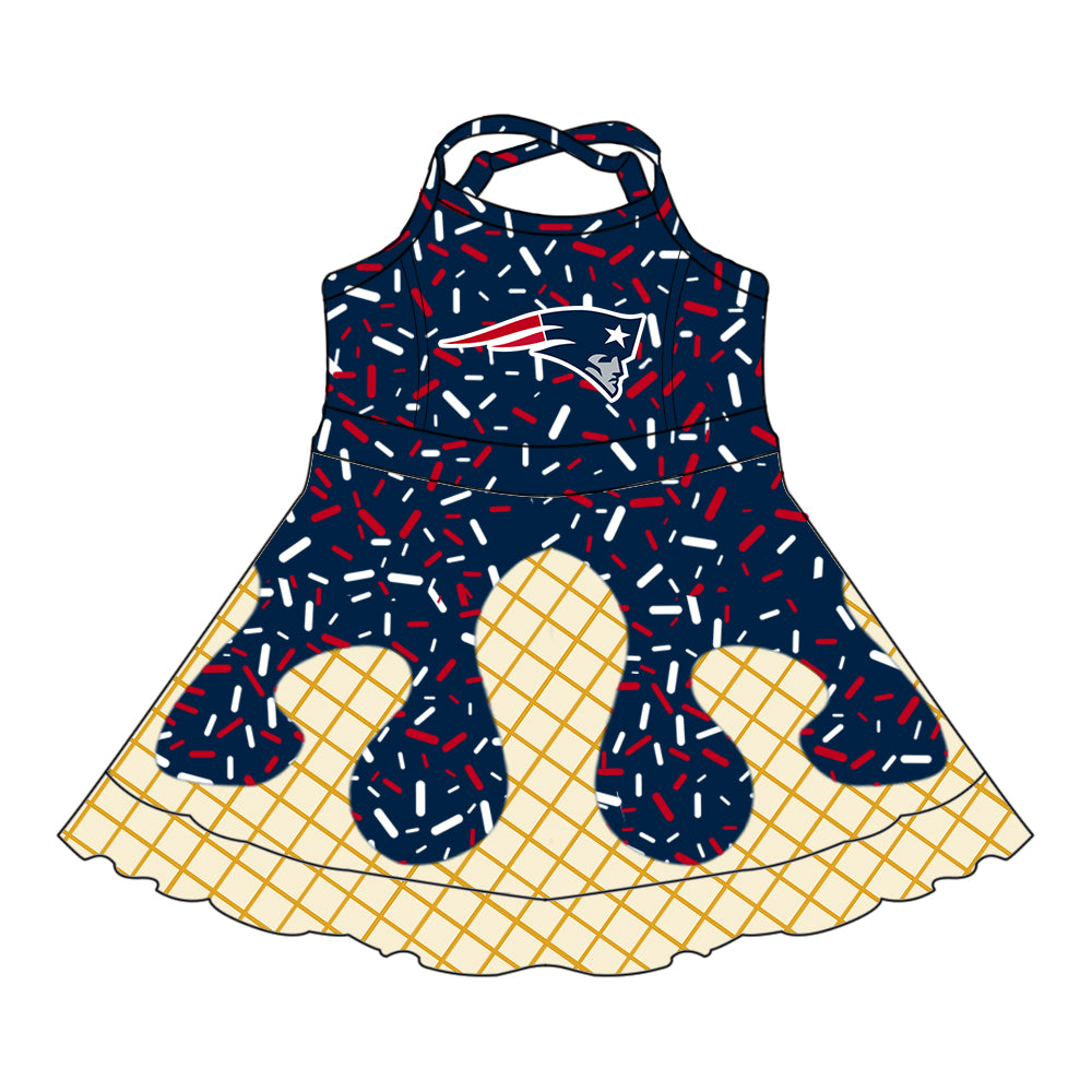 Custom summer teams baby girls clothes team blue hooded long sleeve tops and short sleeve top and dress and pants and shorts-25.6.12