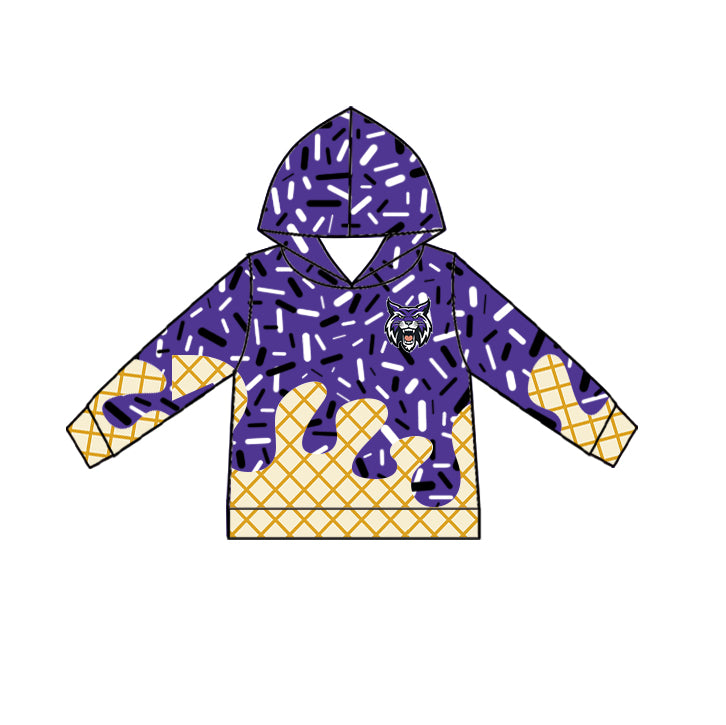 Custom moq 5 mix size milk silk baby girls clothes team purple hooded long sleeve tops and skirt and dress and shorts 1 and shorts 2-25.7.4