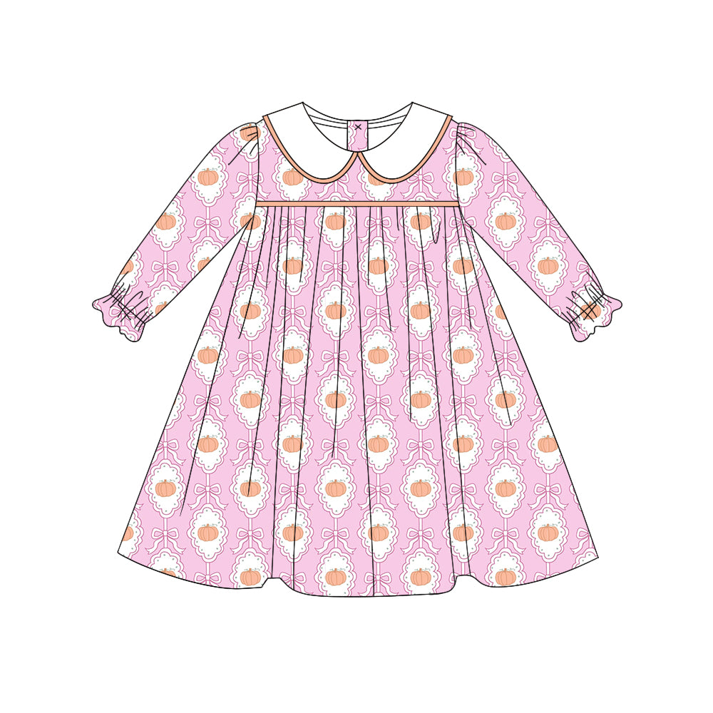 9.4 custom each style moq 5eta 4-6week Sibling Sister bow pink baby girl sets and dress match family design