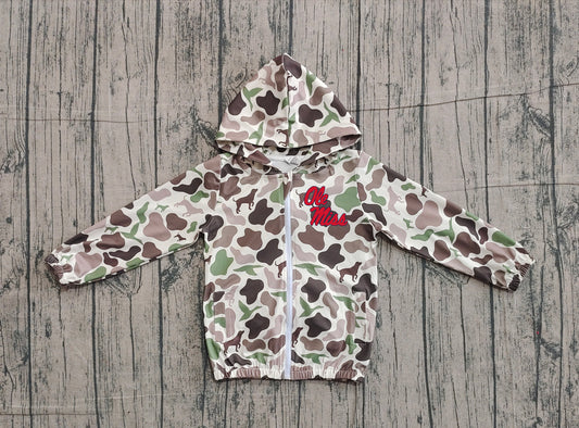 Custom moq 5 mix size milk silk baby boys clothes team summer camouflage zipper hooded long sleeve top-25.11.22