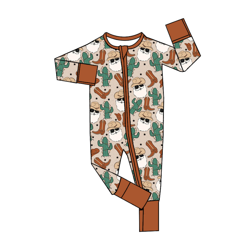7.19 custom each style moq 5eta 4-6week Sibling Sister boots catcus brown baby boys sets and rompers match family design