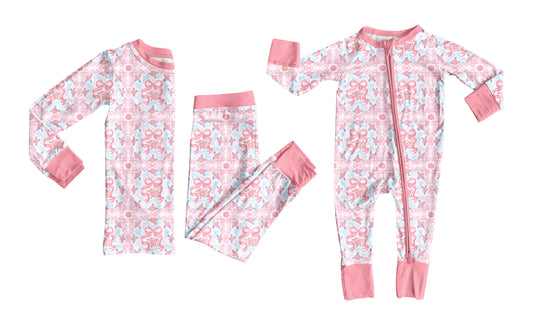25.7.28 custom each style moq 5eta 4-6week Sibling Sister bow baby girl long sleeve pants sets and rompers match family design