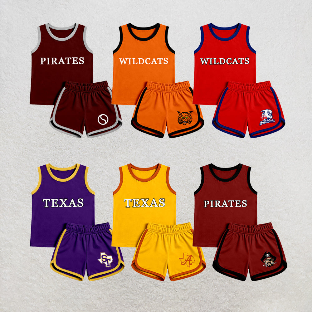 custom moq 5 mix size MSD072108 Baby Toddler Summer Sleeveless Top Shorts Team Set