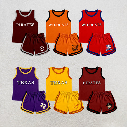 custom moq 5 mix size MSD072108 Baby Toddler Summer Sleeveless Top Shorts Team Set
