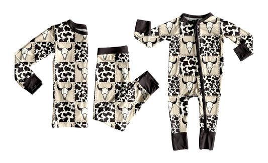25.5.24 custom each style moq 5eta 4-6week Sibling Sisters cow head baby boy long sleeve pants sets and rompers match family design