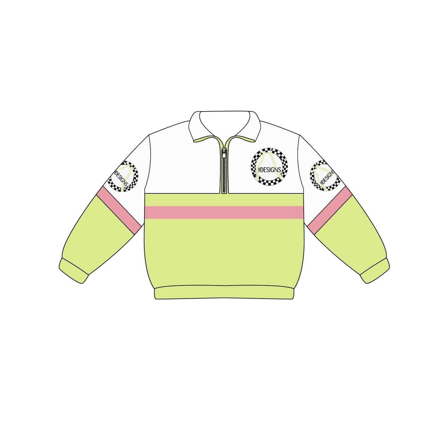 Custom moq 5 mix size milk silk summer teams Adult And Kids Long Sleeve White Green Tee Shirts Zip Pullovers Tops