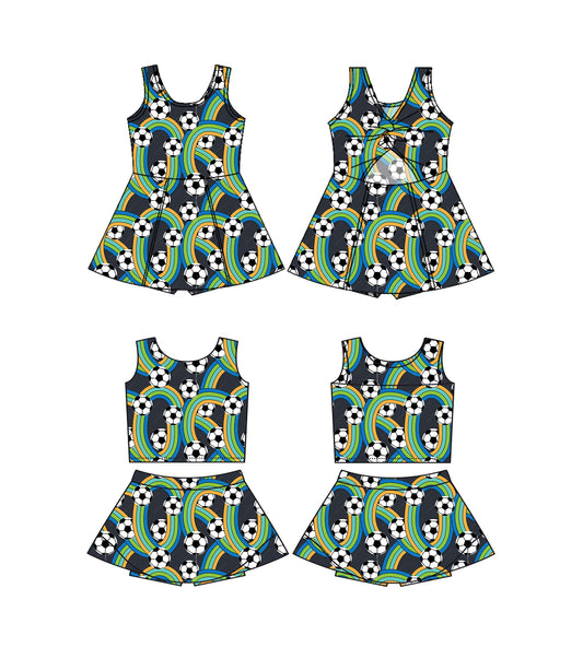5.1 custom each style moq 5eta 4-6week Sibling Sister baby girls clothes Short sleeve yoga dress 1 and dress 2 match family design