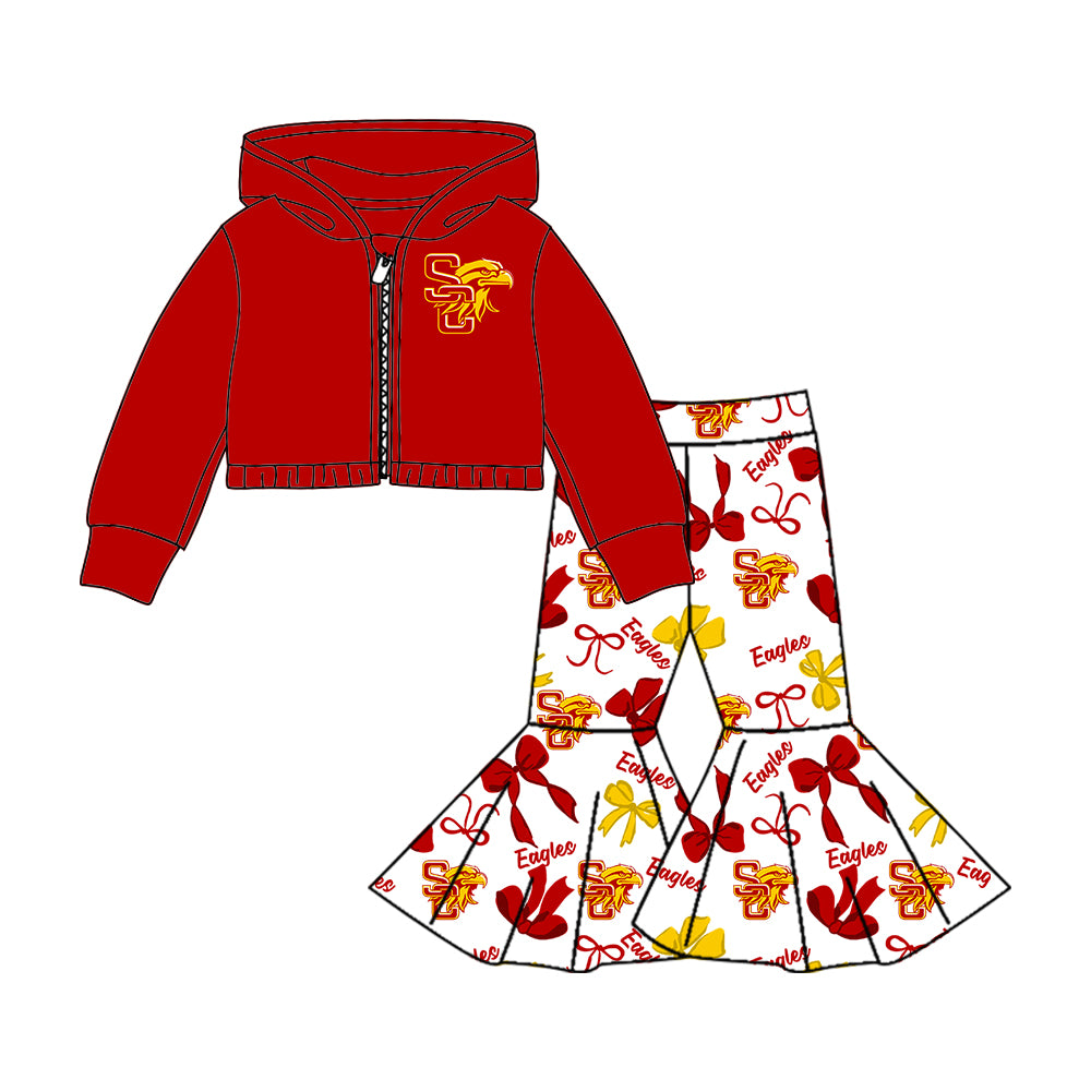 Custom moq 5 mix size milk silk summer teams baby girls clothes bow red hooded long sleeve pants sets and skirts sets and dress and jumpsuit and top-25.7.31