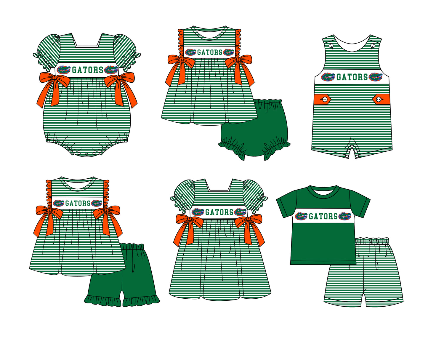 Custom moq 5 mix size milk silk summer teams baby girl boys clothes green short sleeve shorts sets 2 and brief sets and dress and rompers 2 series