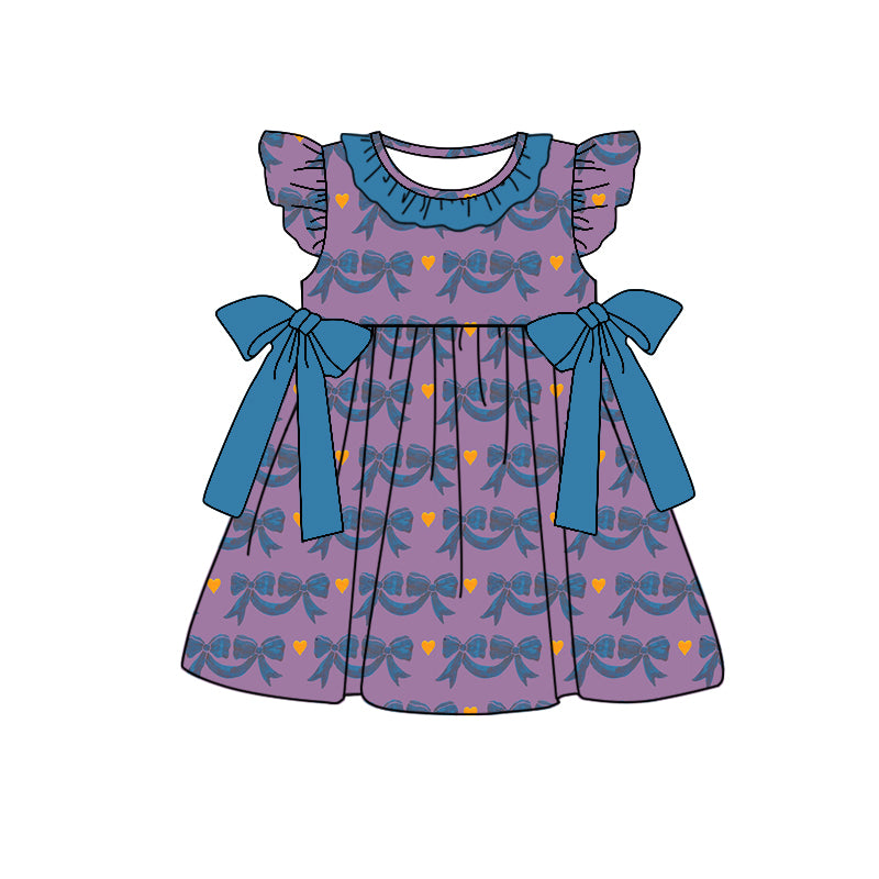 10.18 custom each style moq 5eta 4-6week Sibling Sister bow baby girl flying sleeve dress and rompers match family design
