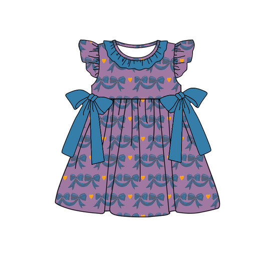 10.18 custom each style moq 5eta 4-6week Sibling Sister bow baby girl flying sleeve dress and rompers match family design