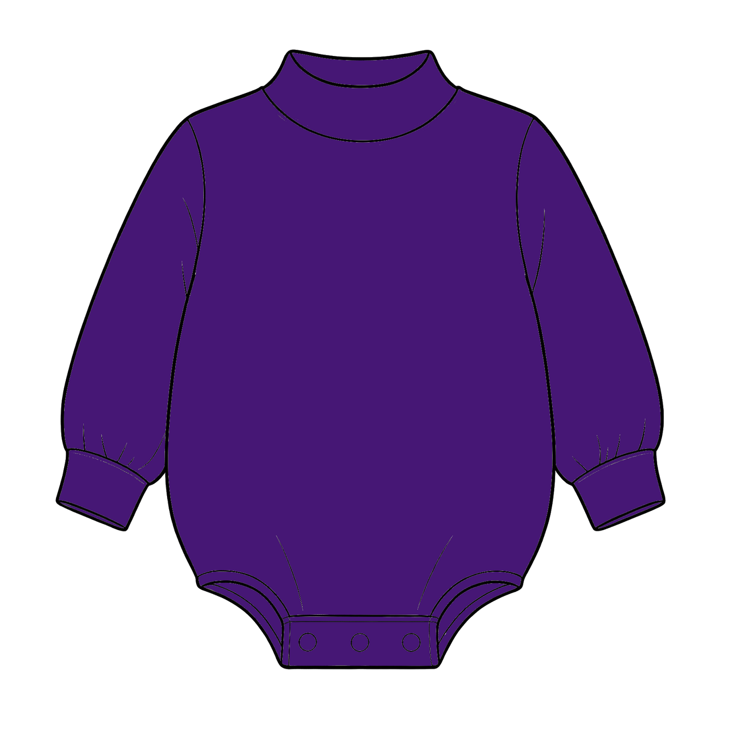 custom moq 5 mix size High Neck Baby Kids Solid Mock Neck Long Sleeve Bubble Romper