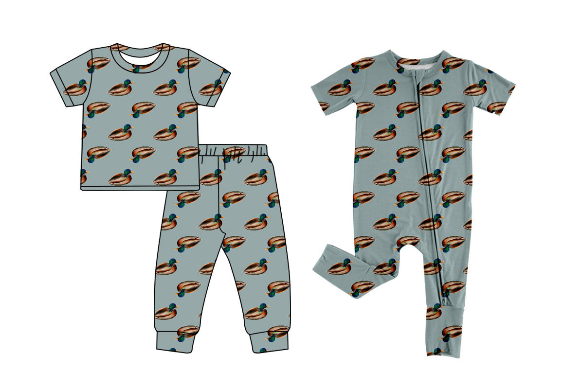 25.10.31 custom each style moq 5 eta 6-8week Sibling Sisters duck baby boy clothes short sleeve pants sets and romper match family design