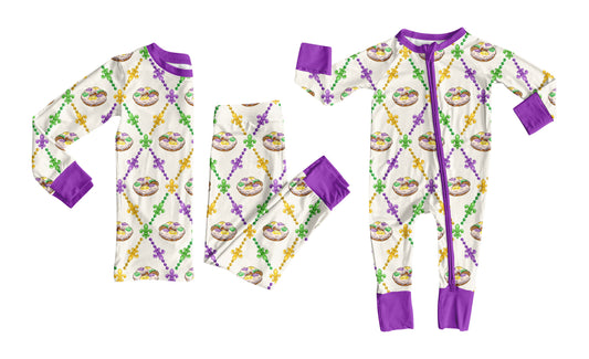 25.10.14 custom each style moq 5 eta 6-8week Sibling Sisters mardi gras bow baby boy clothes long sleeve pants sets and romper match family design
