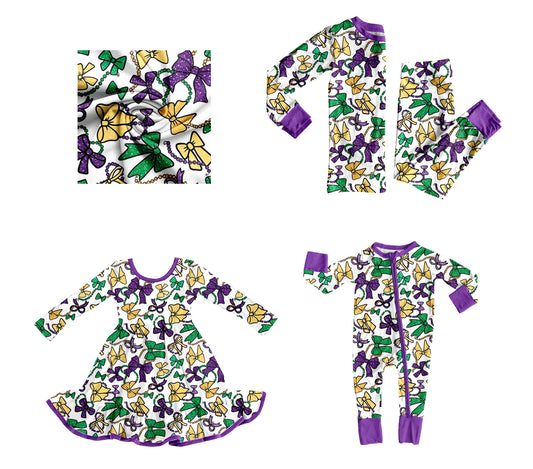 25.9.12 custom each style moq 5eta 6-8week Sibling Sisters bow baby girl long sleeve pants sets and dress and rompers match family design
